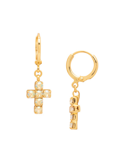 Carly Cross Huggie Hoop Earrings - EGE8BGJA - <p>From Sorrelli's Jonquil AB collection in our Bright Gold-tone finish.</p>