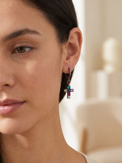 Carly Cross Huggie Hoop Earrings - EGE8GMNNI