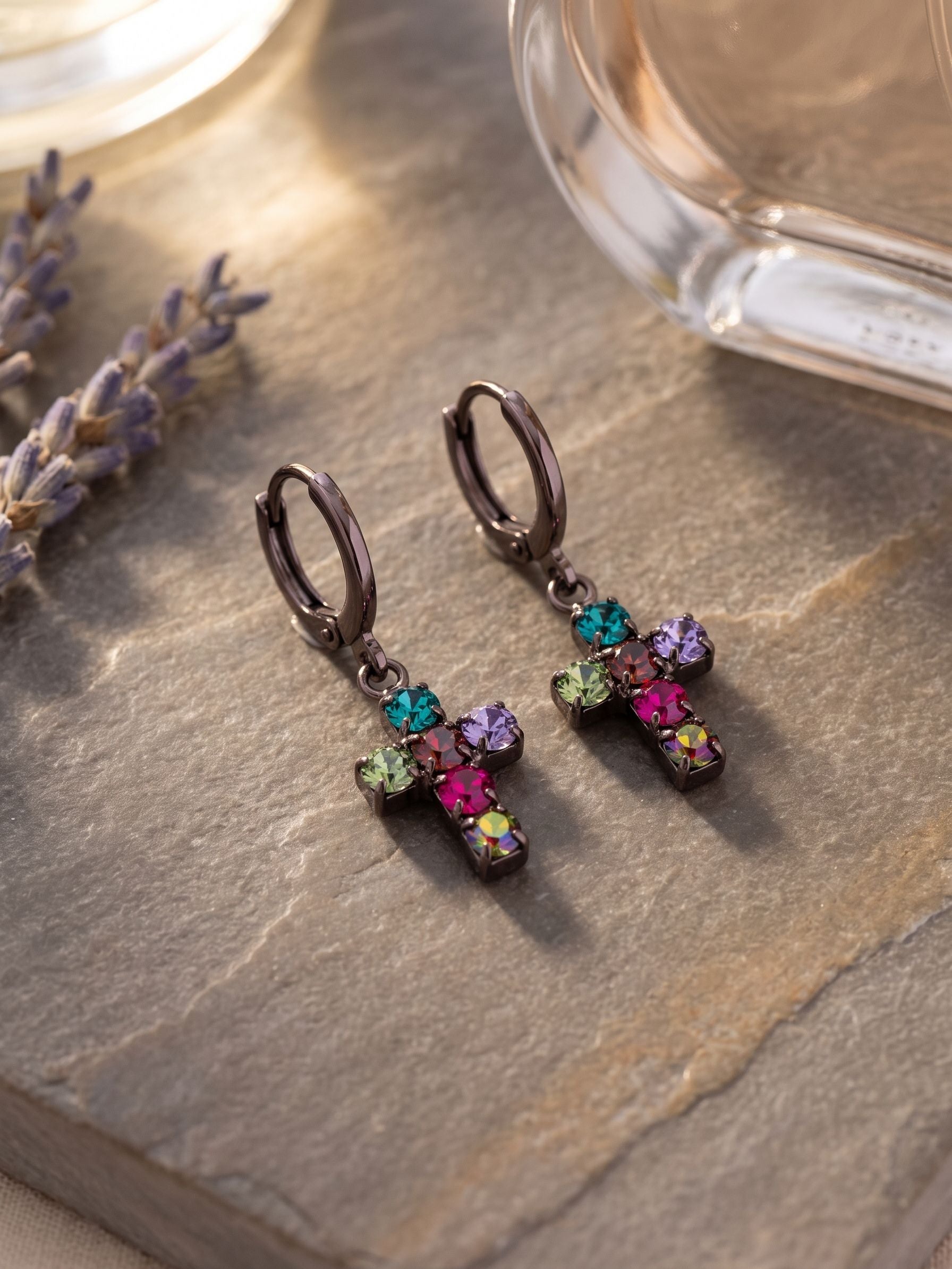Carly Cross Huggie Hoop Earrings - EGE8GMNNI
