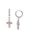 Carly Cross Huggie Hoop Earrings