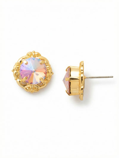 Lori Stud Earrings - EGI5BGLRA - <p>The Lori Stud Earrings feature a faceted round stone set within a decorative, ornate frame. Its secure post-back design provides a comfortable fit for a timeless and refined look. From Sorrelli's Light Rose AB collection in our Bright Gold-tone finish.</p>