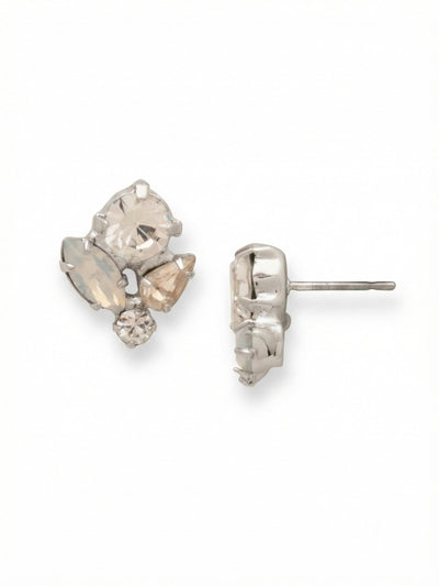 Daphne Stud Earrings - EGJ8PDCLA - <p>A thoughtful arrangement of mixed crystal shapes creates a quiet cluster that catches the light from every angle. Crisp clear rounds rest next to a milky opal marquise and a soft pear cut stone, forming an asymmetric silhouette. Measuring three quarters of an inch, this piece brings a noticeable presence that translates effortlessly from morning meetings to dinner out. An oversized comfort clutch back keeps the design sitting upright and secure from the moment you put it on.</p><ul>
<li>Asymmetrical cluster of marquise, pear, and round stones</li>
<li>Subtle contrast between clear, opaque, and tinted crystals</li>
<li>Post with oversized comfort-clutch back</li>
<li>Protective e-coat finish for lasting wear</li>
<li>Includes signature organza pouch for gifting and travel</li>
</ul>