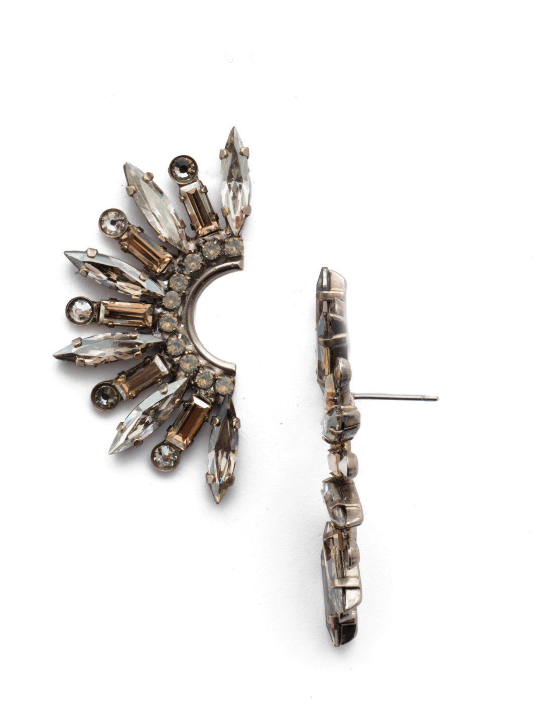 Esmeray Statement Earring - ESP41ASGNS - <p>This will catch everyone's eye! With a tribal inspired design, these statement earrings have a beautiful crystal pattern. From Sorrelli's Golden Shadow collection in our Antique Silver-tone finish.</p>