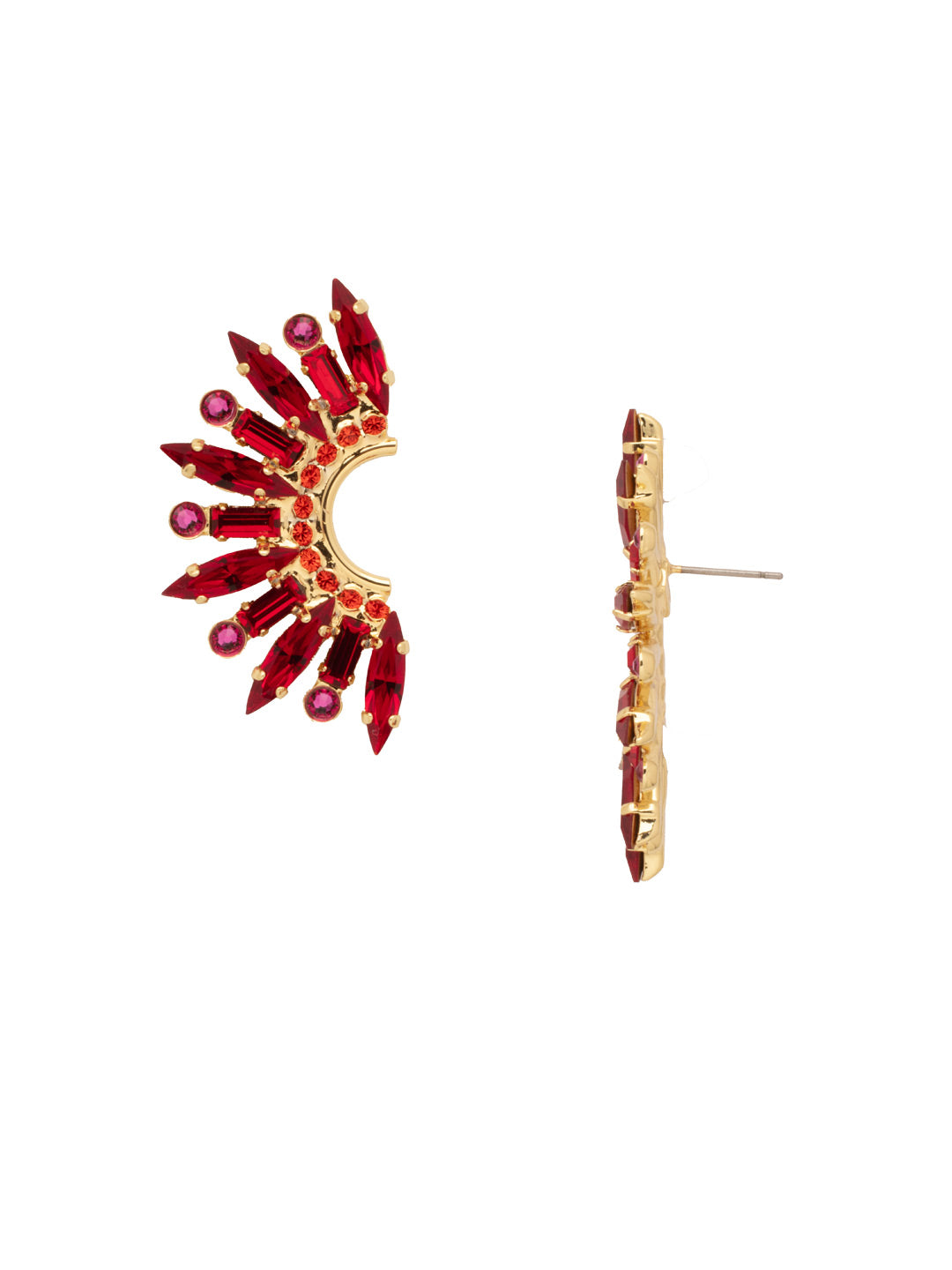 Esmeray Statement Earring - ESP41BGFIS - <p>This will catch everyone's eye! With a tribal inspired design, these statement earrings have a beautiful crystal pattern. From Sorrelli's Fireside collection in our Bright Gold-tone finish.</p>