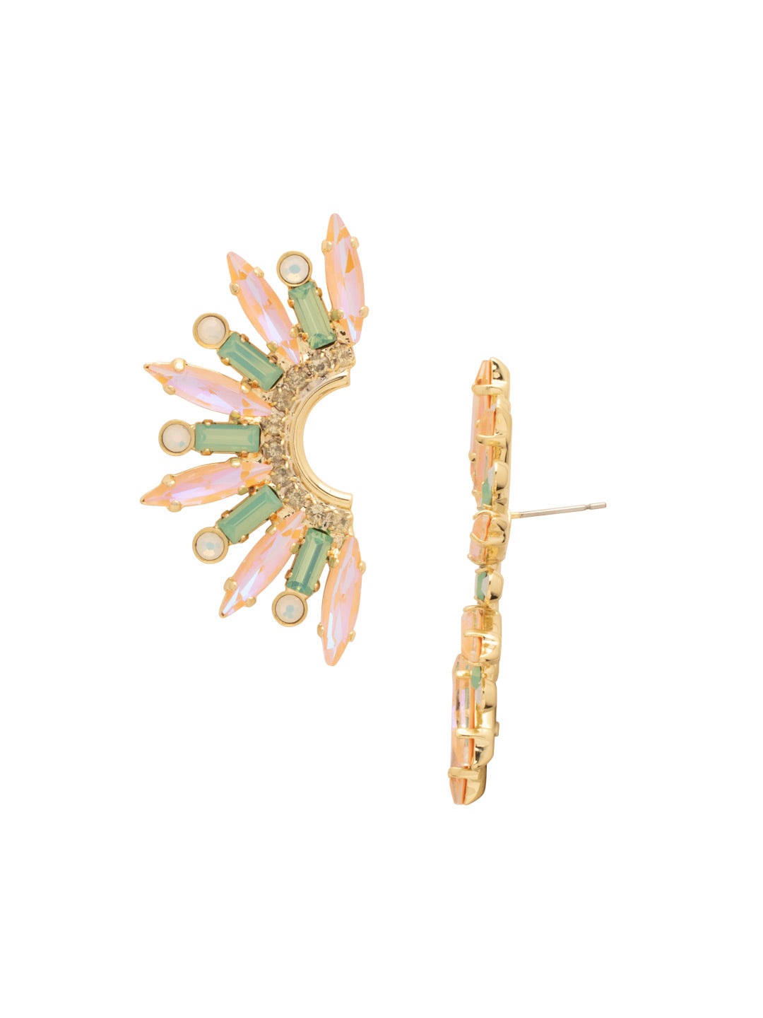 Esmeray Statement Earring - ESP41BGMAM - <p>This will catch everyone's eye! With a tribal inspired design, these statement earrings have a beautiful crystal pattern. From Sorrelli's Mango Mint collection in our Bright Gold-tone finish.</p>