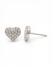 Mini Pave Heart Stud Earrings
