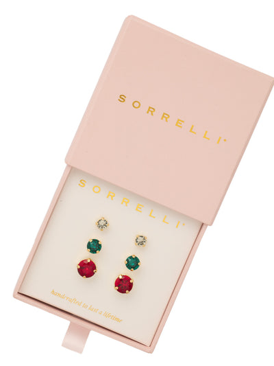 Three Studs Earring Gift Set - GFL1BGMT - <p>Three of our best-selling studs in a single gift set box. From Sorrelli's Mistletoe collection in our Bright Gold-tone finish.</p>