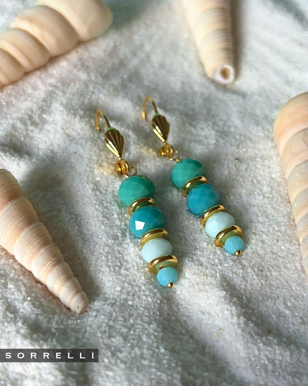 Auger Beaded Dangle Earrings - EGE1BGCSD