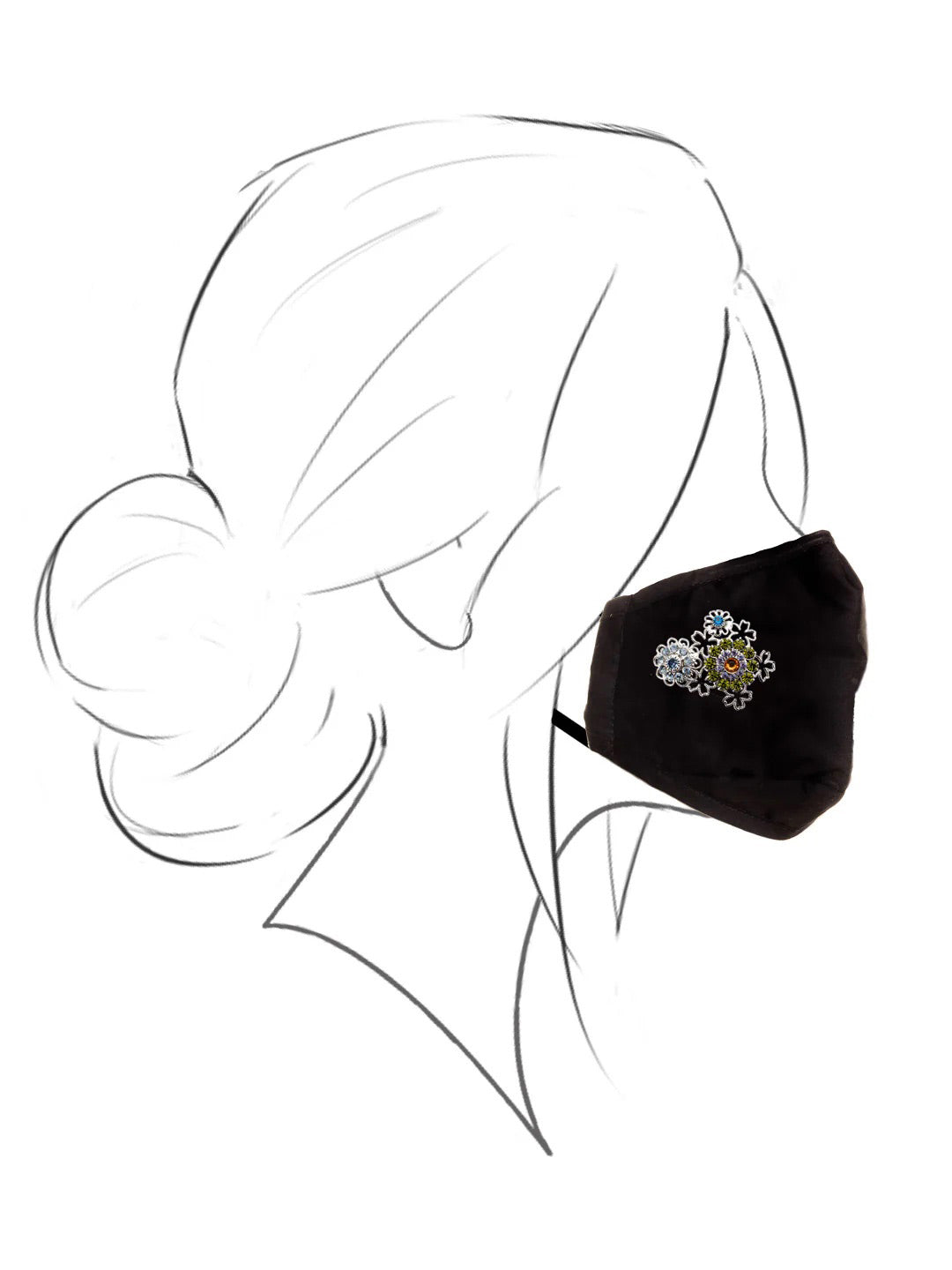 Face Covering with Edith Magnetic Charm - MSK112RHMUL