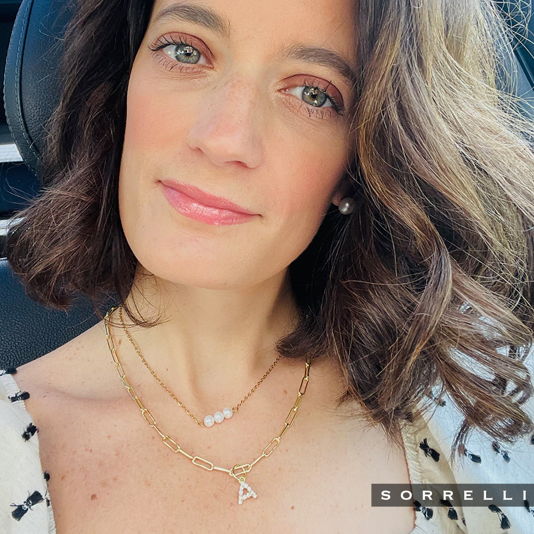 A Initial Paperclip Pendant Necklace - NFB1BGCRY