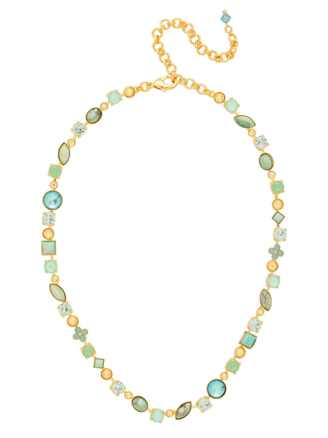 Classic Tee-Shirt Tennis Necklace - NAQ3BGCSD - <p>Can't find anything to pair with your favorite tee? Look no further! Our Classic Tee-Shirt Necklace features multi-cut crystal and cabochon stones to give you the perfect casual sparkle. From Sorrelli's Coastal Dreams collection in our Bright Gold-tone finish.</p>