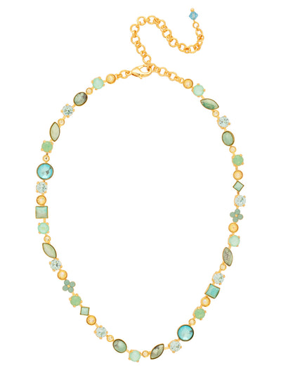 Classic Tee-Shirt Tennis Necklace - NAQ3BGCSD - <p>Can't find anything to pair with your favorite tee? Look no further! Our Classic Tee-Shirt Necklace features multi-cut crystal and cabochon stones to give you the perfect casual sparkle. From Sorrelli's Coastal Dreams collection in our Bright Gold-tone finish.</p>