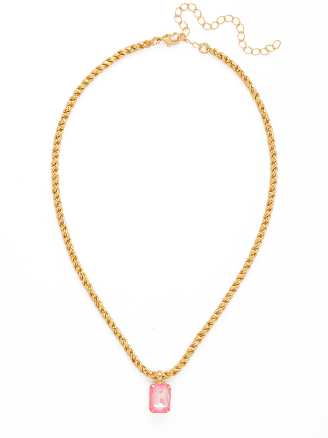 Emerald Rope Chain Pendant Necklace - NCT110BGLRD