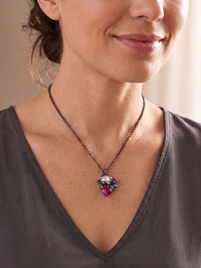 Crystal Assorted Rounds Pendant Necklace - NDB111GMNNI