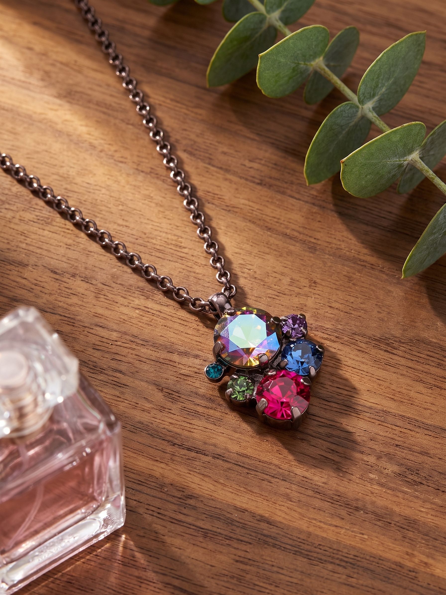 Crystal Assorted Rounds Pendant Necklace - NDB111GMNNI