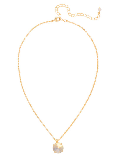 Nadine Pendant Necklace - NDB83BGCAB - <p>The Nadine Pendant Necklace features a single round cut crystal at the base of an adjustable chain, secured with a lobster claw clasp. From Sorrelli's Crystal Aurora Borealis collection in our Bright Gold-tone finish.</p>
