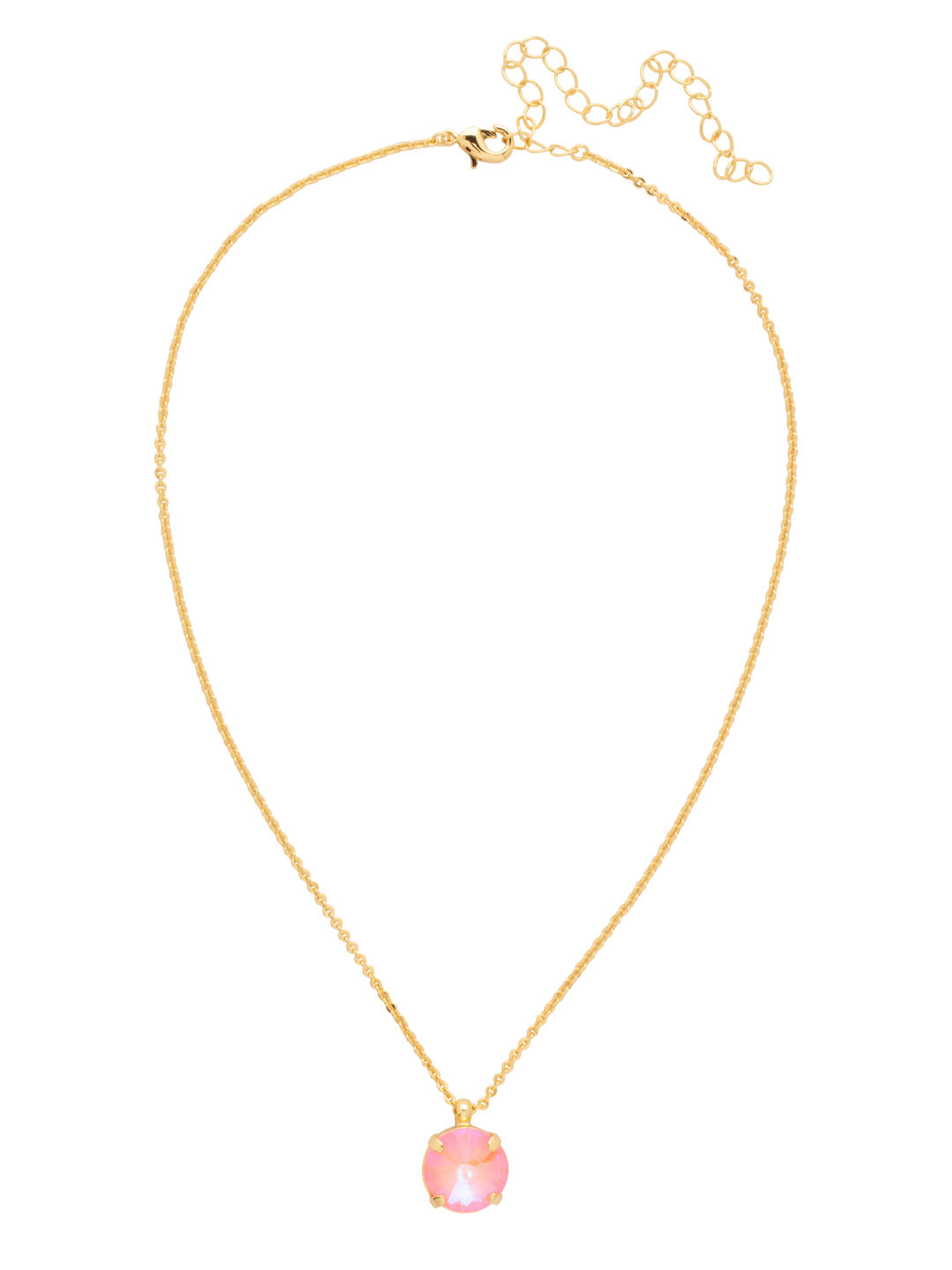 Nadine Pendant Necklace - NDB83BGLRD - <p>The Nadine Pendant Necklace features a single round cut crystal at the base of an adjustable chain, secured with a lobster claw clasp. From Sorrelli's Light Rose Delite collection in our Bright Gold-tone finish.</p>