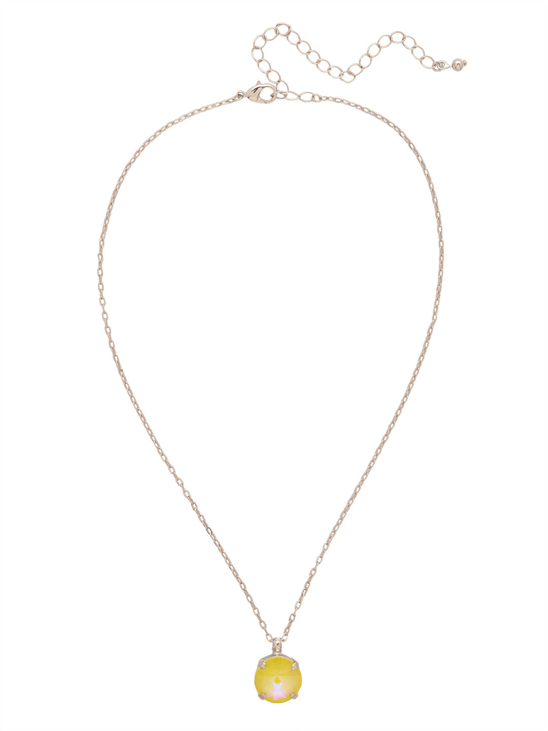 Nadine Pendant Necklace - NDB83PDLTD - <p>The Nadine Pendant Necklace features a single round cut crystal at the base of an adjustable chain, secured with a lobster claw clasp. From Sorrelli's Light Topaz Delite collection in our Palladium finish.</p>