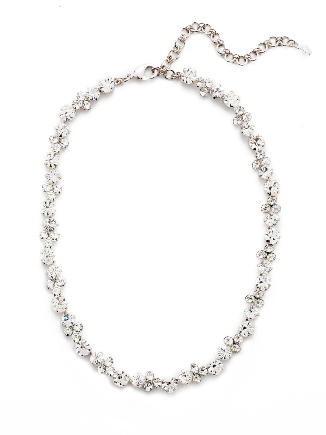 Wisteria Tennis Necklace - NDQ36RHCRY - <p>Round and round we go with a linear pattern of circular crystals. From Sorrelli's Crystal collection in our Palladium Silver-tone finish.</p>