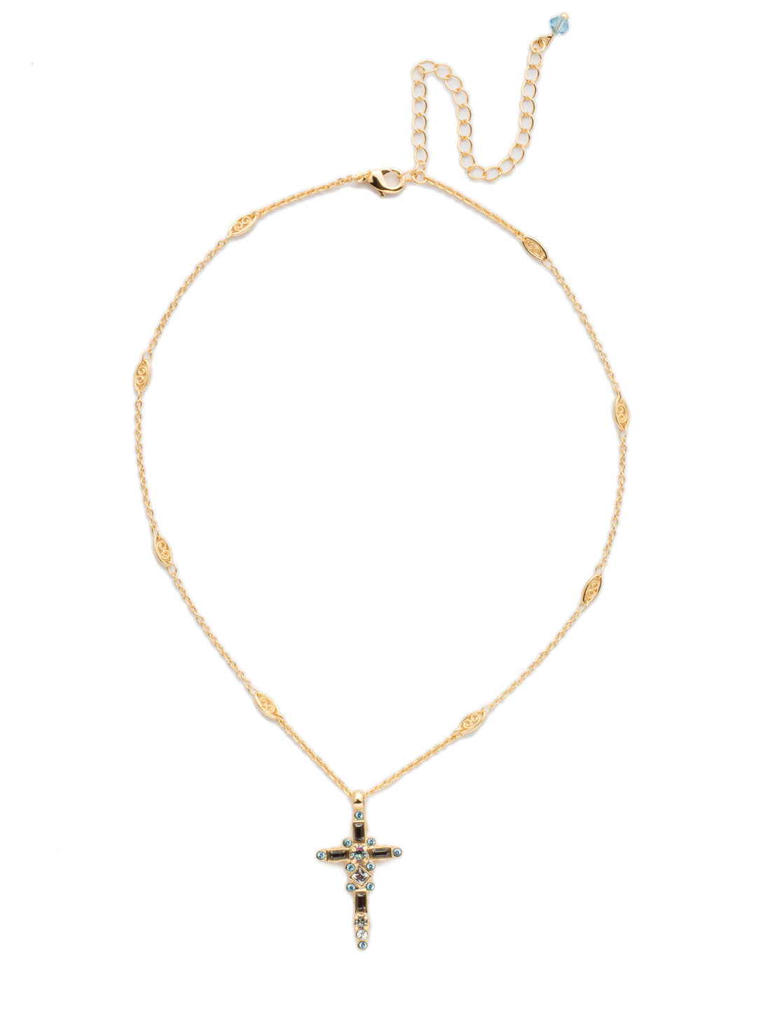 Dierdre Cross Pendant Necklace - NDQ54BGLBH - <p>A truly divine pendant. This delicate cross necklace features multi-cut crystals in an antique inspired setting. This crystal cross necklace offers movement on the chain for ease of wear. From Sorrelli's Laguna Beach collection in our Bright Gold-tone finish.</p>