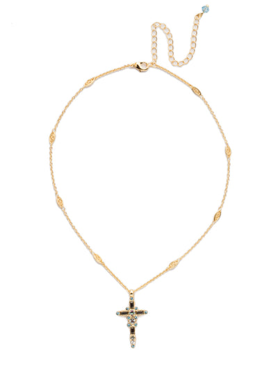 Dierdre Cross Pendant Necklace - NDQ54BGLBH - <p>A truly divine pendant. This delicate cross necklace features multi-cut crystals in an antique inspired setting. This crystal cross necklace offers movement on the chain for ease of wear. From Sorrelli's Laguna Beach collection in our Bright Gold-tone finish.</p>