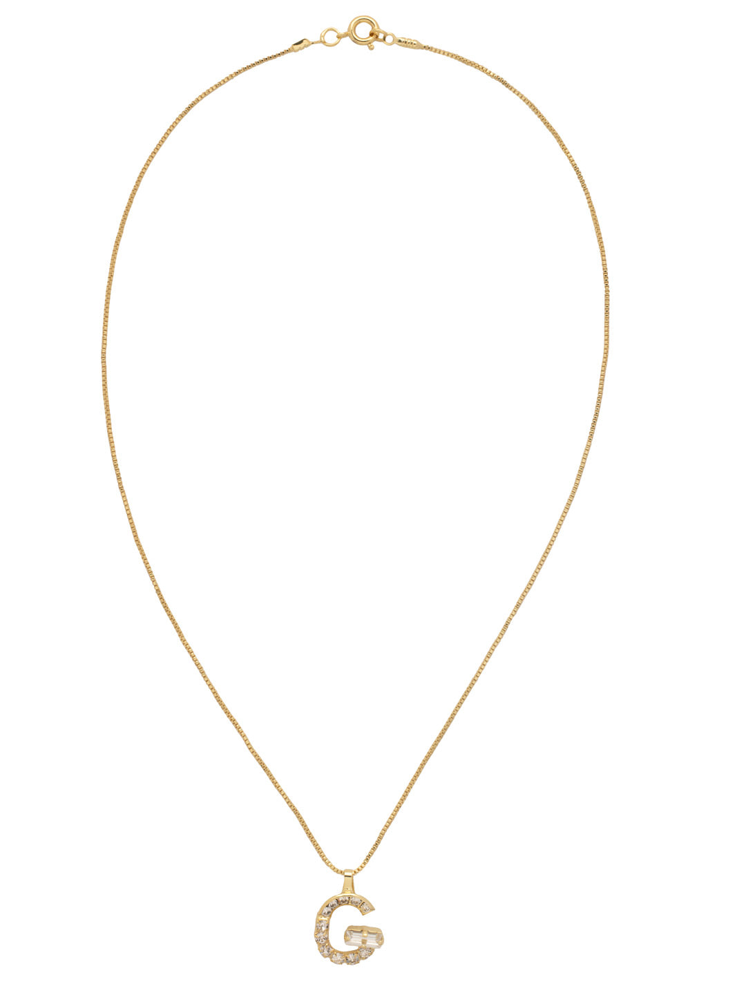 G Initial Pendant Necklace - NEH47BGCRY - <p>The Initial Pendant Necklace features a dainty crystal embellished letter pendant on a delicate chain, secured by a spring ring clasp. From Sorrelli's Crystal collection in our Bright Gold-tone finish.</p>