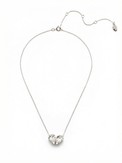 Valentina Pendant Necklace - NEM10RHCRY - <p>Two pear crystals stand front and center in this classic necklace that you can love year-round. From Sorrelli's Crystal collection in our Palladium Silver-tone finish.</p>