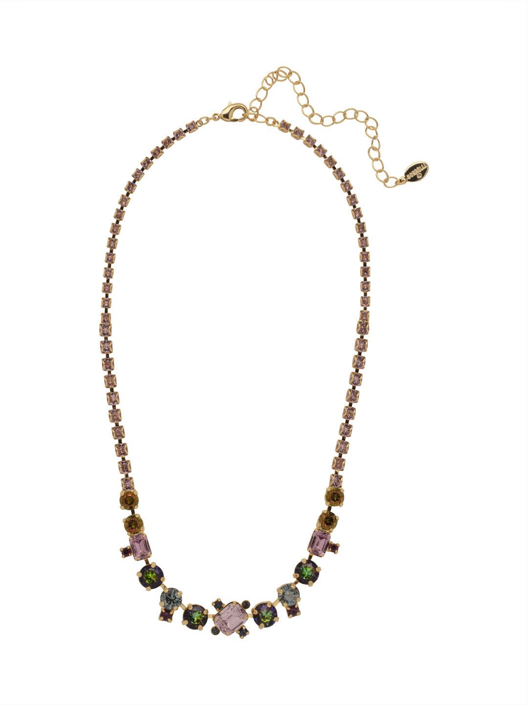 Tinsley Tennis Necklace - NEN17BGROP - <p>The Tinsley Statement Necklace exudes drama. Every inch is encrusted in sparkling crystals competing to be noticed. Fasten it on when you're looking for some attention. From Sorrelli's Royal Plum collection in our Bright Gold-tone finish.</p>