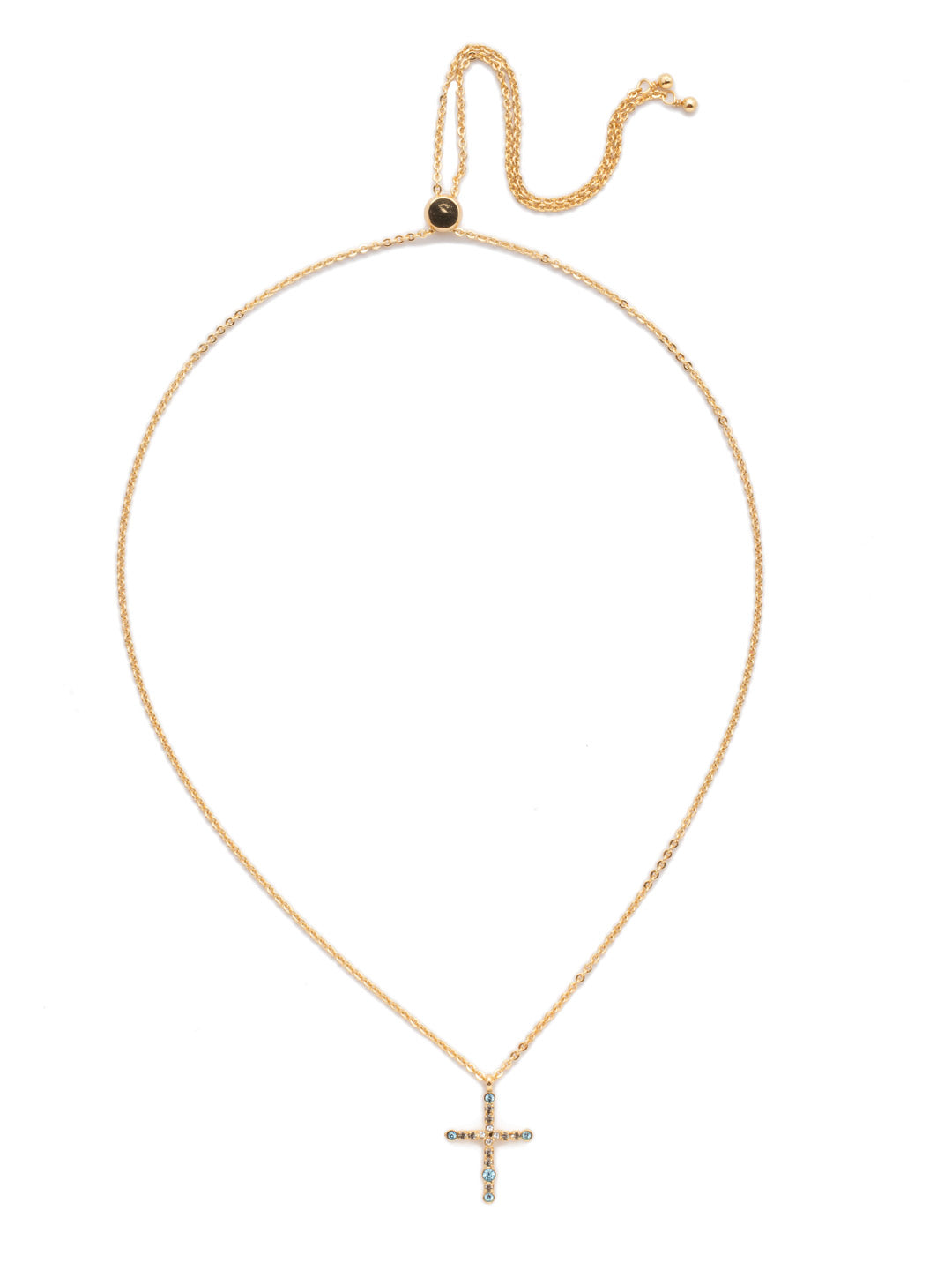 Angelica Pendant Necklace - NEN1BGLBH - <p>The Angelica Pendant Necklace features a slider you can adjust to your desired length to show off this crystal-embedded cross. From Sorrelli's Laguna Beach collection in our Bright Gold-tone finish.</p>