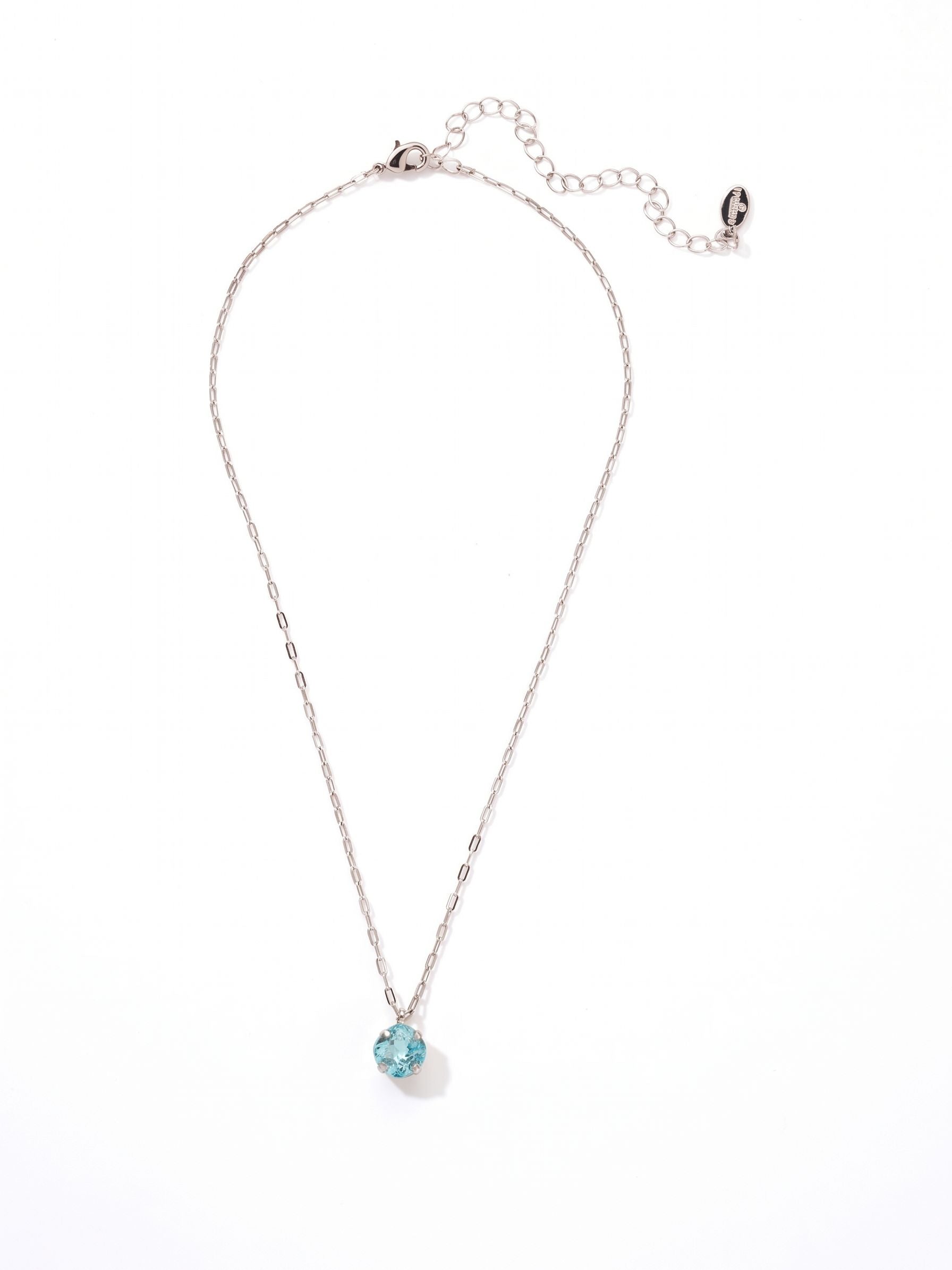 Siren Pendant Necklace - NEP22RHAQU - <p>With a cushion-cut crystal and delicate chain, the Siren Pendant  will add a litle sparkle to your everyday look. From Sorrelli's Aquamarine collection in our Palladium Silver-tone finish.</p>