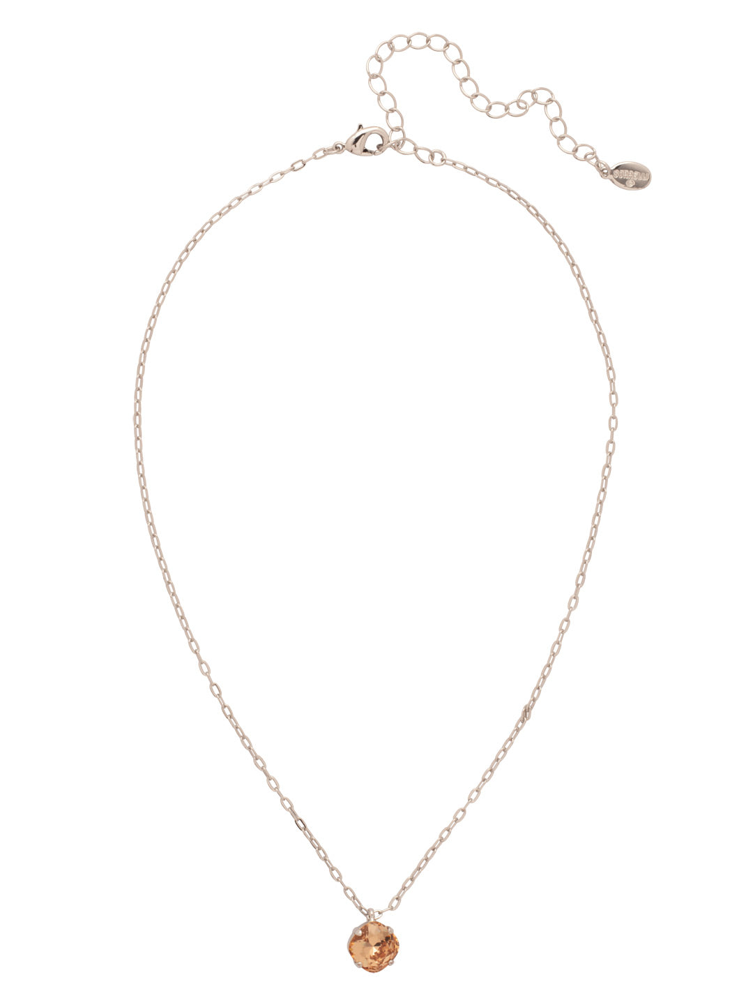 Siren Pendant Necklace - NEP22RHDCH - <p>With a cushion-cut crystal and delicate chain, the Siren Pendant  will add a litle sparkle to your everyday look. From Sorrelli's Dark Champagne collection in our Palladium Silver-tone finish.</p>
