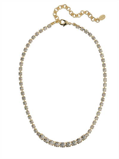 Audriana Tennis Necklace - NET37BGCRY - <p>The Audriana Tennis Necklace is all about glamour. Shine across any room with the strand entirely encrusted in sparkling crystals, while larger pieces of varying opacities stand front and center. From Sorrelli's Crystal collection in our Bright Gold-tone finish.</p>
