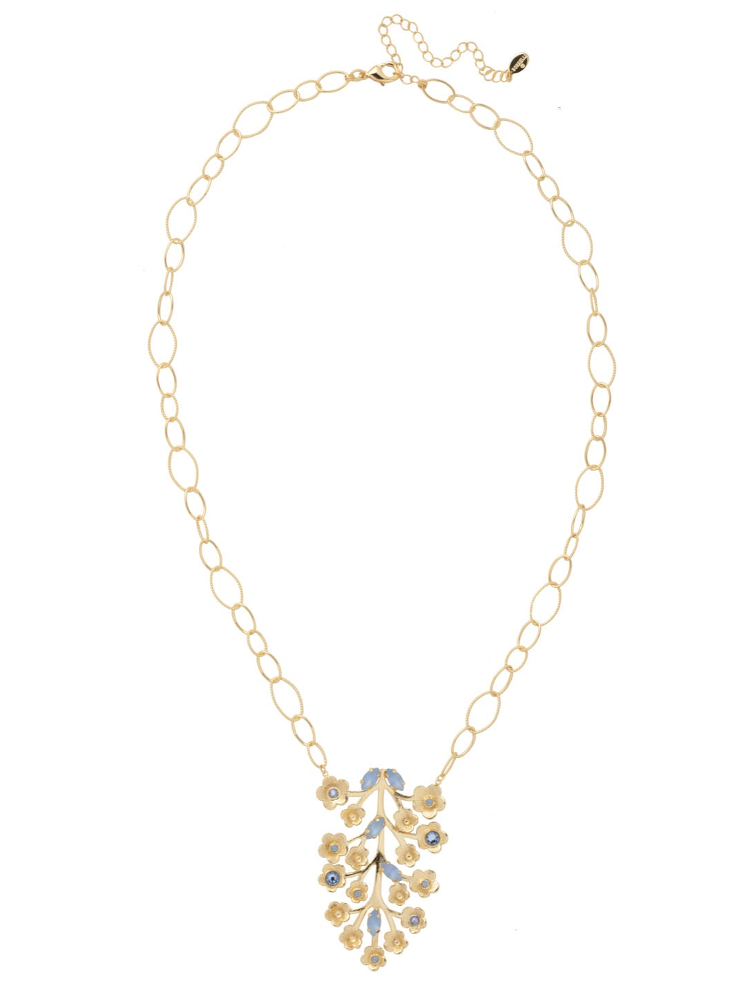 Ambrosia Pendant Necklace - NEV5BGWNB - <p>The Ambrosia Long Pendant Necklace is a beauty. Airy links of metal hold a center Ambrosia leaf accented with sparkling crystals. From Sorrelli's Windsor Blue collection in our Bright Gold-tone finish.</p>