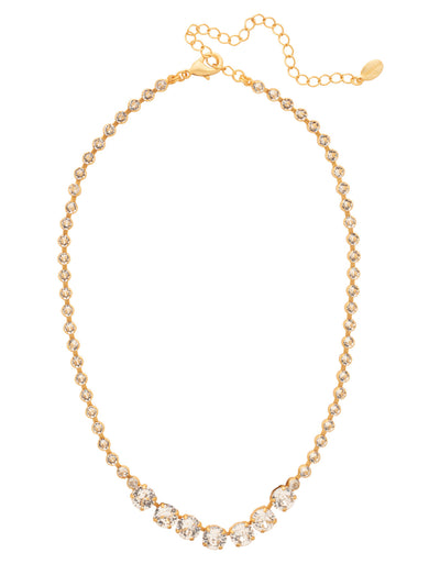Coco Tennis Necklace - NEZ31MGCRY - <p>The Coco Tennis necklace shines all around; a crystal studded adjustable chain hosts a row of round crystals, secured in the back with a lobster claw clasp. From Sorrelli's Crystal collection in our Matte Gold-tone finish.</p>