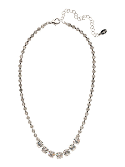 Coco Tennis Necklace - NEZ31PDCRY - <p>The Coco Tennis necklace shines all around; a crystal studded adjustable chain hosts a row of round crystals, secured in the back with a lobster claw clasp. From Sorrelli's Crystal collection in our Palladium finish.</p>