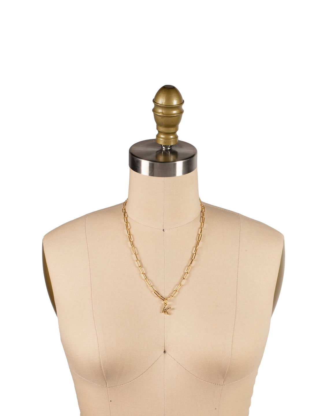 K Initial Paperclip Pendant Necklace - NFB11BGCRY