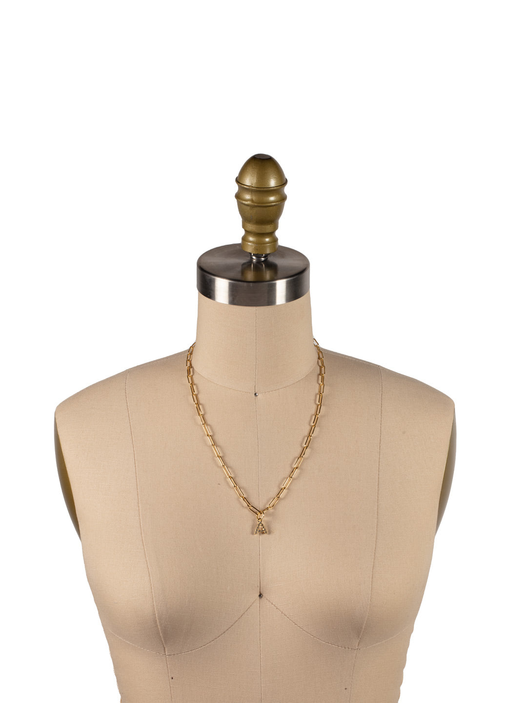 A Initial Paperclip Pendant Necklace - NFB1BGCRY