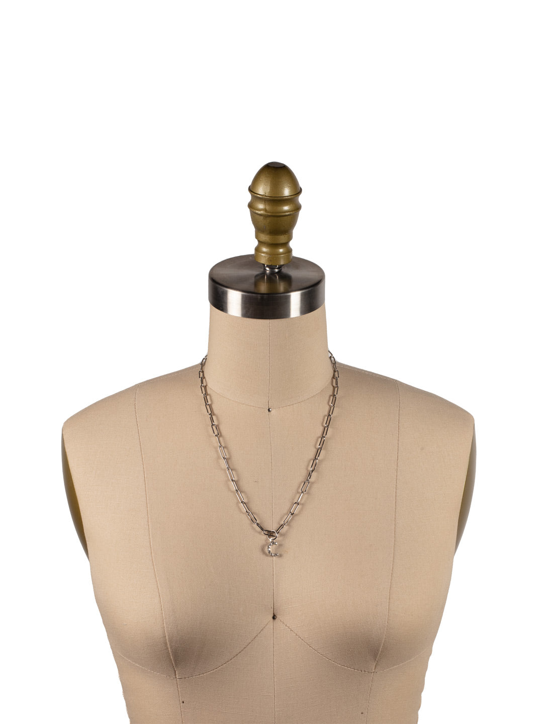 C Initial Paperclip Pendant Necklace - NFB3PDCRY