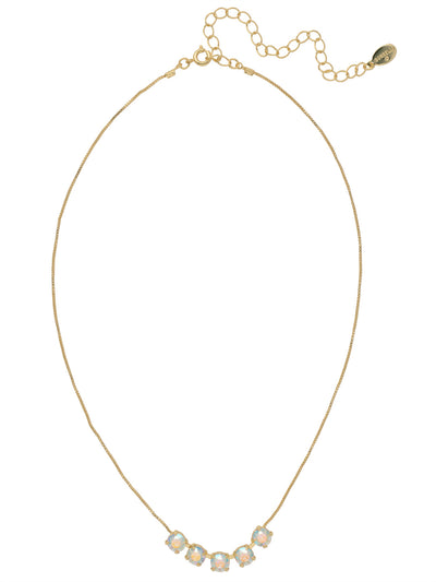 Shaughna Tennis Necklace - NFC84BGCAB - <p>The Shaughna Tennis Necklace features five crystals on a delicate adjustable chain. From Sorrelli's Crystal Aurora Borealis collection in our Bright Gold-tone finish.</p>