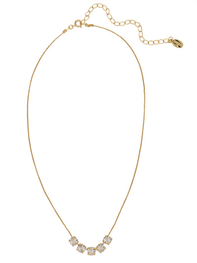 Shaughna Tennis Necklace - NFC84BGCRY - <p>The Shaughna Tennis Necklace features five crystals on a delicate adjustable chain. From Sorrelli's Crystal collection in our Bright Gold-tone finish.</p>