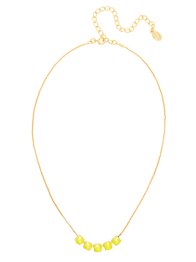 Shaughna Tennis Necklace - NFC84BGELY - <p>The Shaughna Tennis Necklace features five crystals on a delicate adjustable chain. (16-20 inches) From Sorrelli's Electric Yellow collection in our Bright Gold-tone finish.</p>