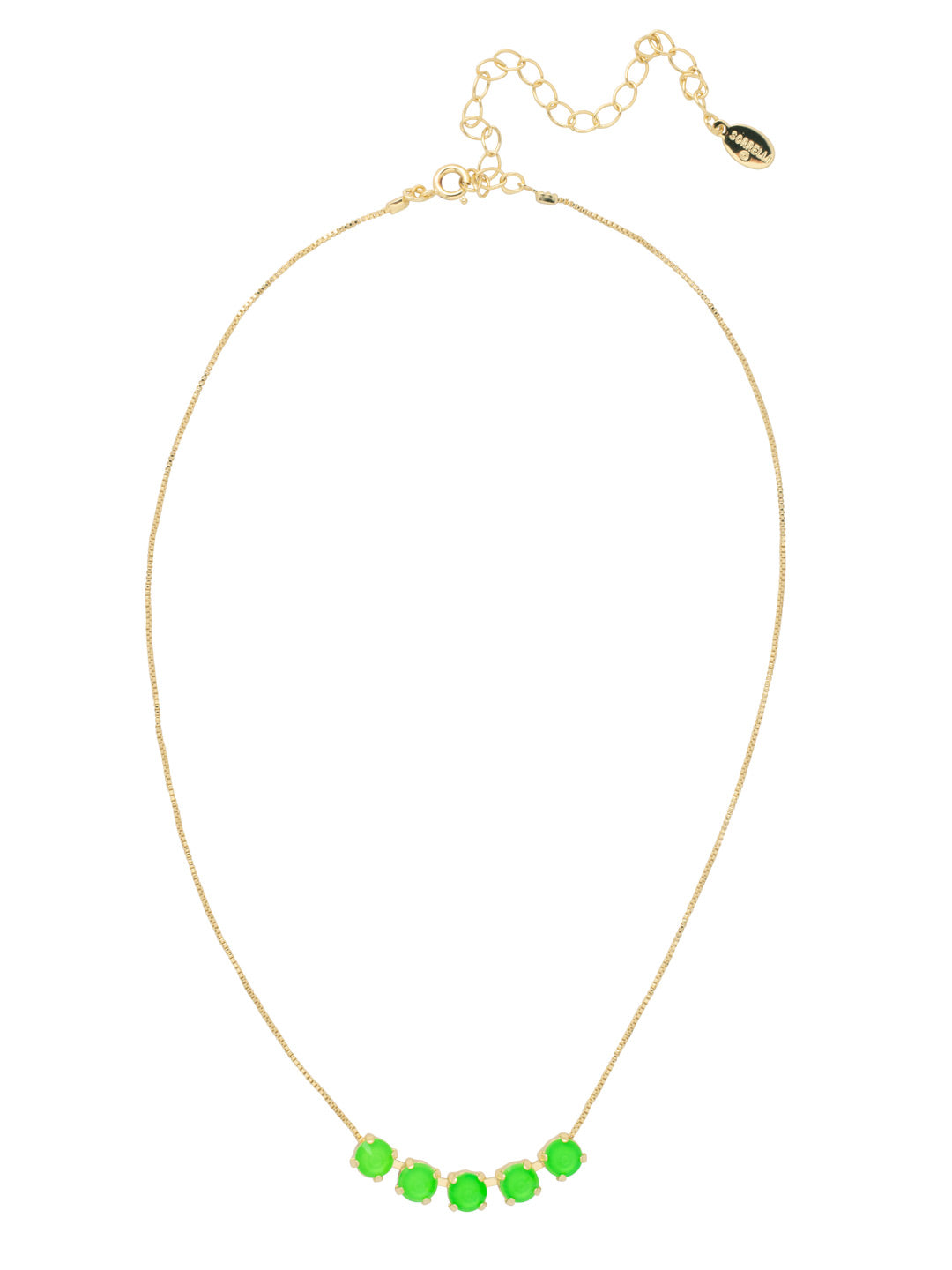 Shaughna Tennis Necklace - NFC84BGETG - <p>The Shaughna Tennis Necklace features five crystals on a delicate adjustable chain. (16-20 inches)</p>
