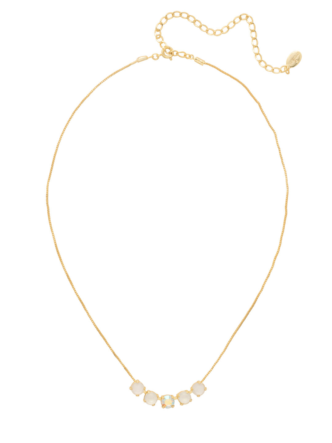 Shaughna Tennis Necklace - NFC84BGICL - <p>The Shaughna Tennis Necklace features five crystals on a delicate adjustable chain. (16-20 inches) From Sorrelli's Icicle collection in our Bright Gold-tone finish.</p>