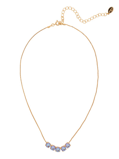 Shaughna Tennis Necklace - NFC84BGLVD - <p>The Shaughna Tennis Necklace features five crystals on a delicate adjustable chain. (16-20 inches) From Sorrelli's Lavender Delite collection in our Bright Gold-tone finish.</p>
