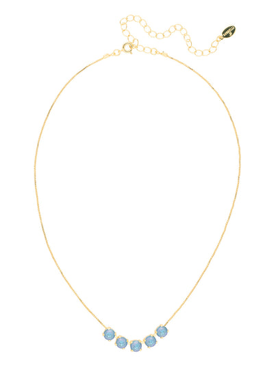 Shaughna Tennis Necklace - NFC84BGOCD - <p>The Shaughna Tennis Necklace features five crystals on a delicate adjustable chain. (16-20 inches) From Sorrelli's Ocean Delite collection in our Bright Gold-tone finish.</p>
