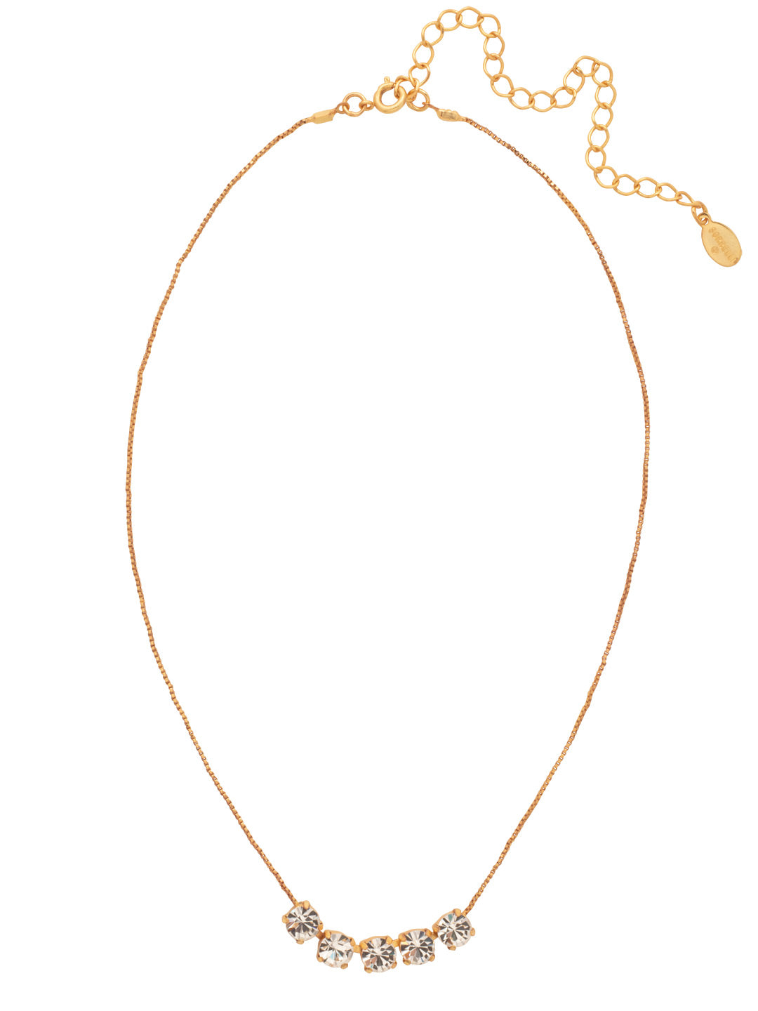 Shaughna Tennis Necklace - NFC84MGCRY - <p>The Shaughna Tennis Necklace features five crystals on a delicate adjustable chain. From Sorrelli's Crystal collection in our Matte Gold-tone finish.</p>