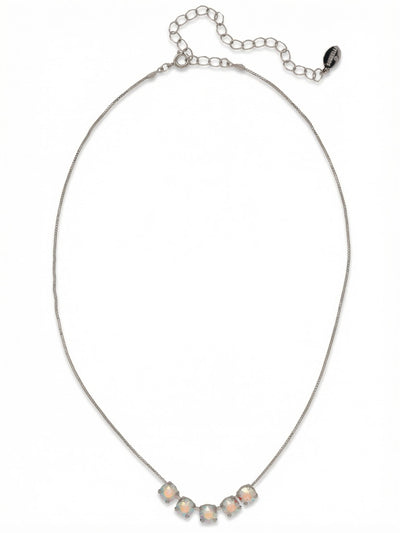 Shaughna Tennis Necklace - NFC84PDCAB - <p>The Shaughna Tennis Necklace features five crystals on a delicate adjustable chain. (16-20 inches) From Sorrelli's Crystal Aurora Borealis collection in our Palladium finish.</p>
