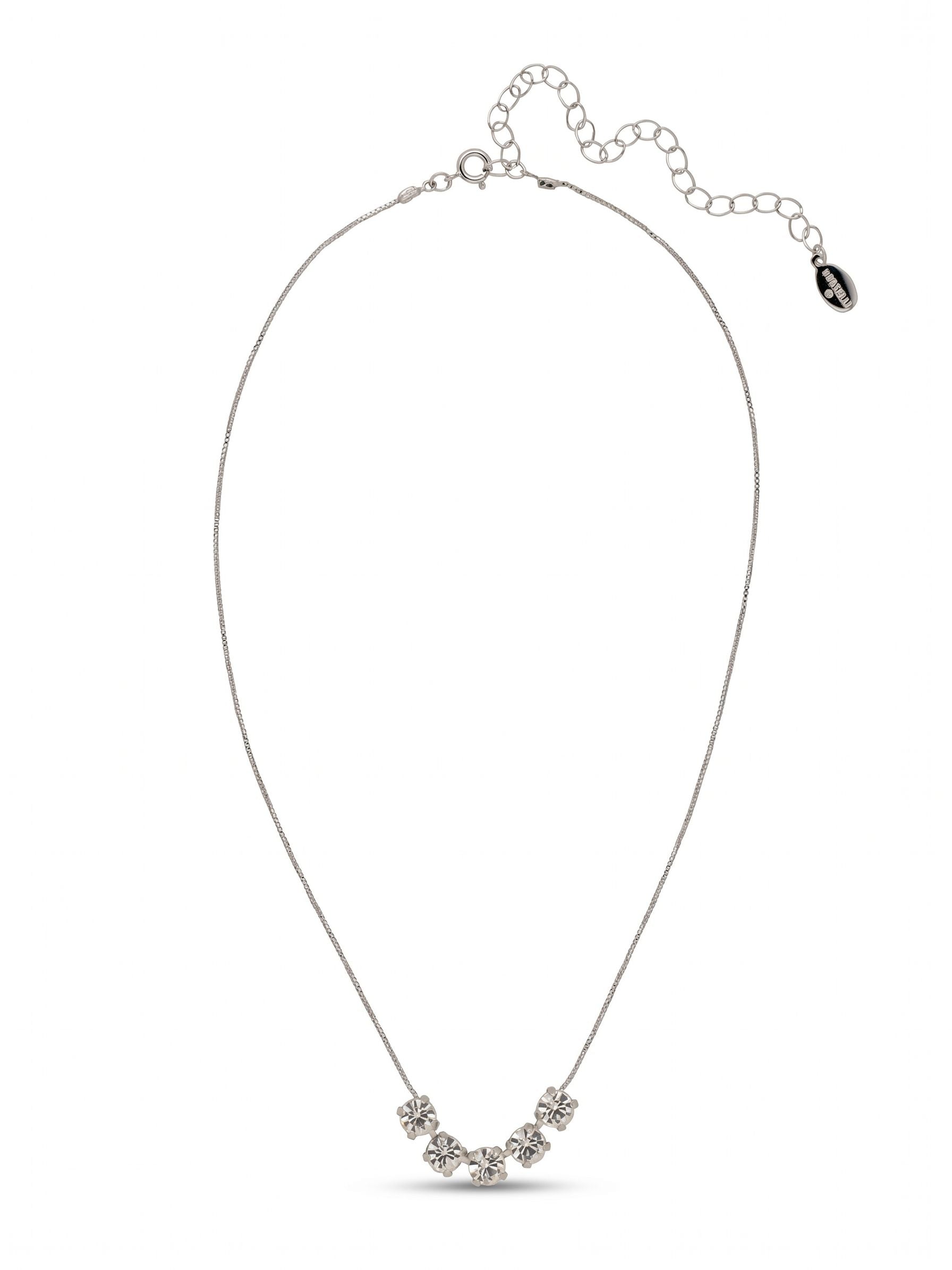 Shaughna Tennis Necklace - NFC84PDCRY - <p>The Shaughna Tennis Necklace features five crystals on a delicate adjustable chain. (16-20 inches)</p>