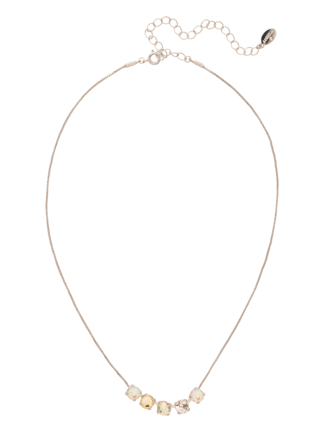 Shaughna Tennis Necklace - NFC84PDLZ - <p>The Shaughna Tennis Necklace features five crystals on a delicate adjustable chain. (16-20 inches) From Sorrelli's Lemon Zest collection in our Palladium finish.</p>