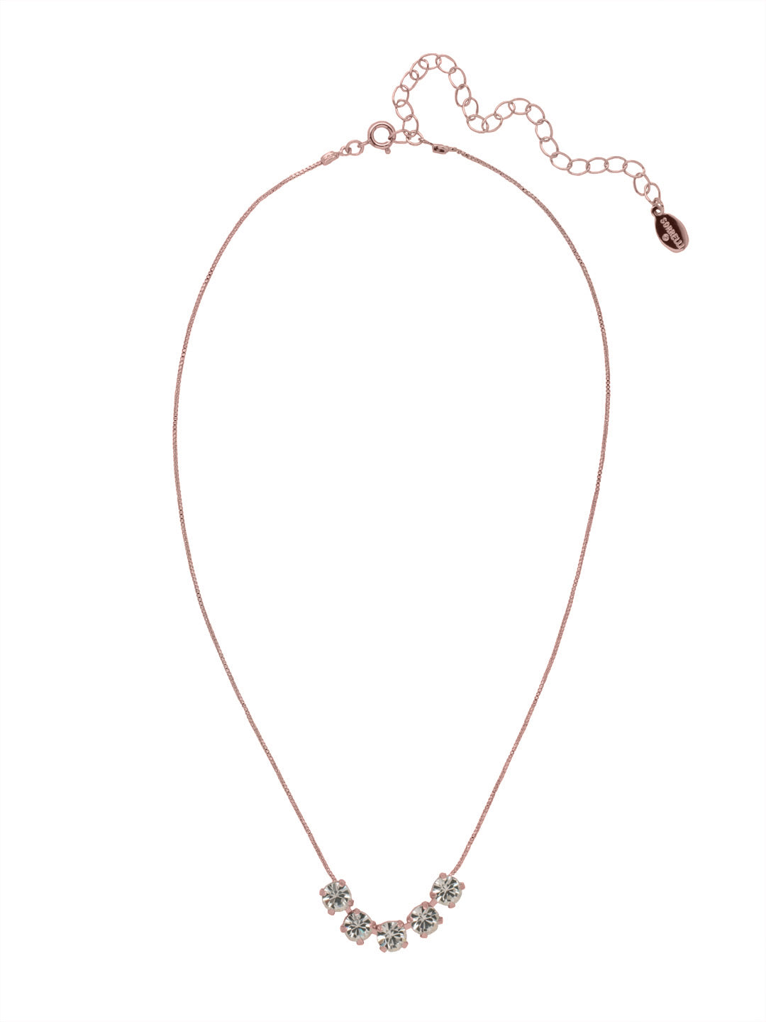 Shaughna Tennis Necklace - NFC84RGCRY - <p>The Shaughna Tennis Necklace features five crystals on a delicate adjustable chain. (16-20 inches) From Sorrelli's Crystal collection in our Rose Gold-tone finish.</p>